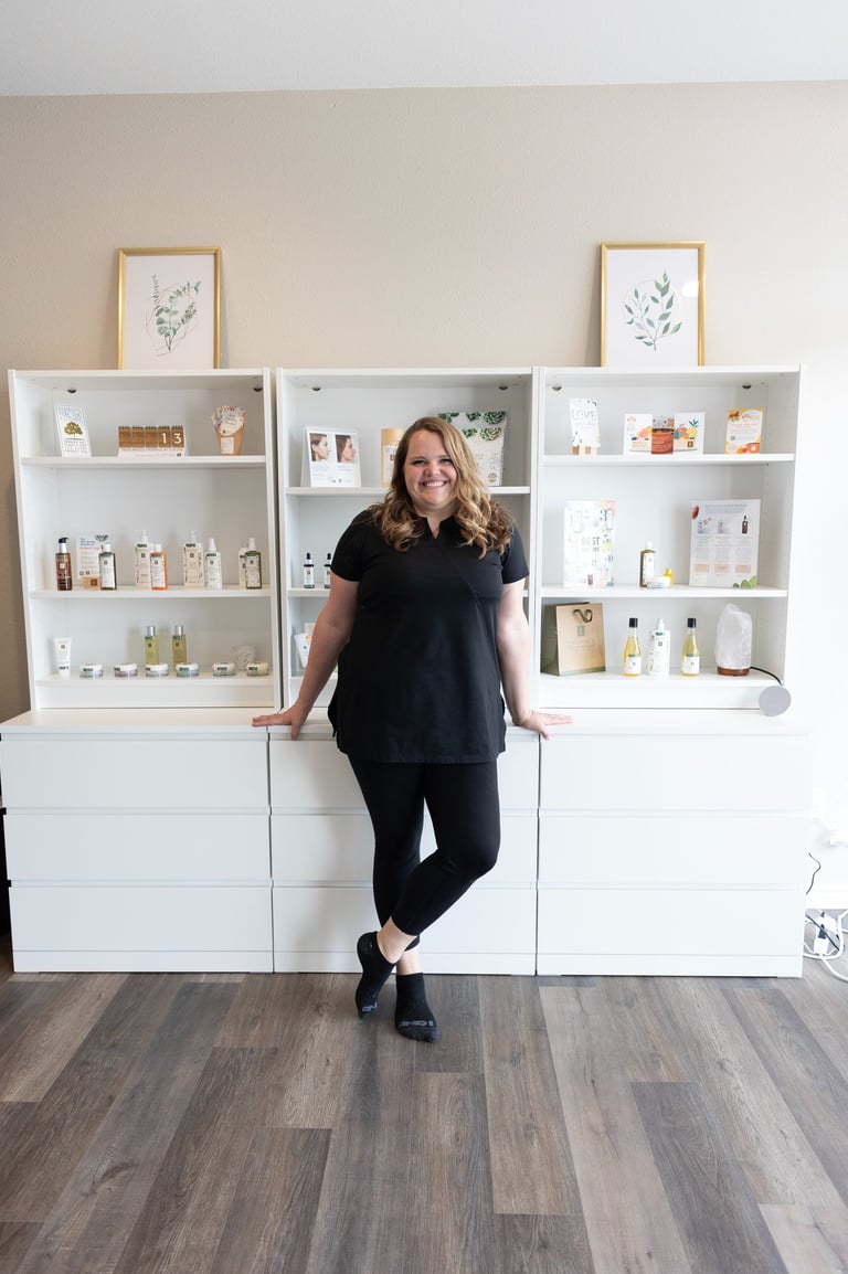 Amanda Schoby, LMT and Founder of Jasmine Journey Healing Center in Friendswood Eminence Organics 