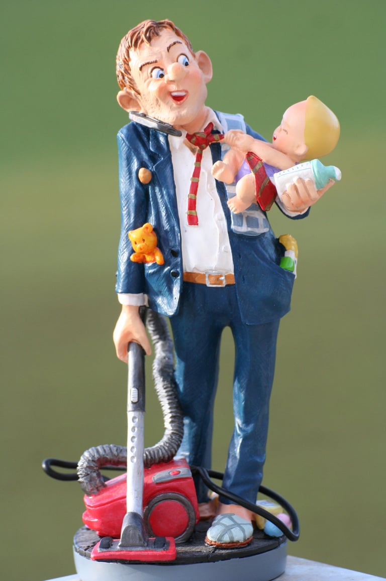 Pai equilibrando trabalho e família, representando autonomia e mérito. autonomia e mérito na gestão