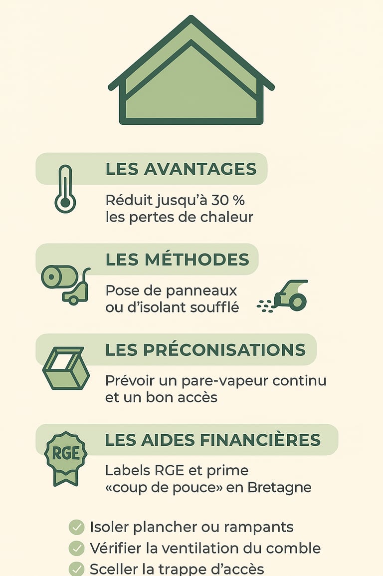 infographie isolation comble expert avantage methode aides mon chauffage breton service