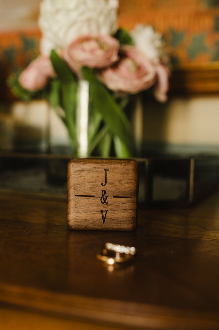 alliances et boite à bijoux