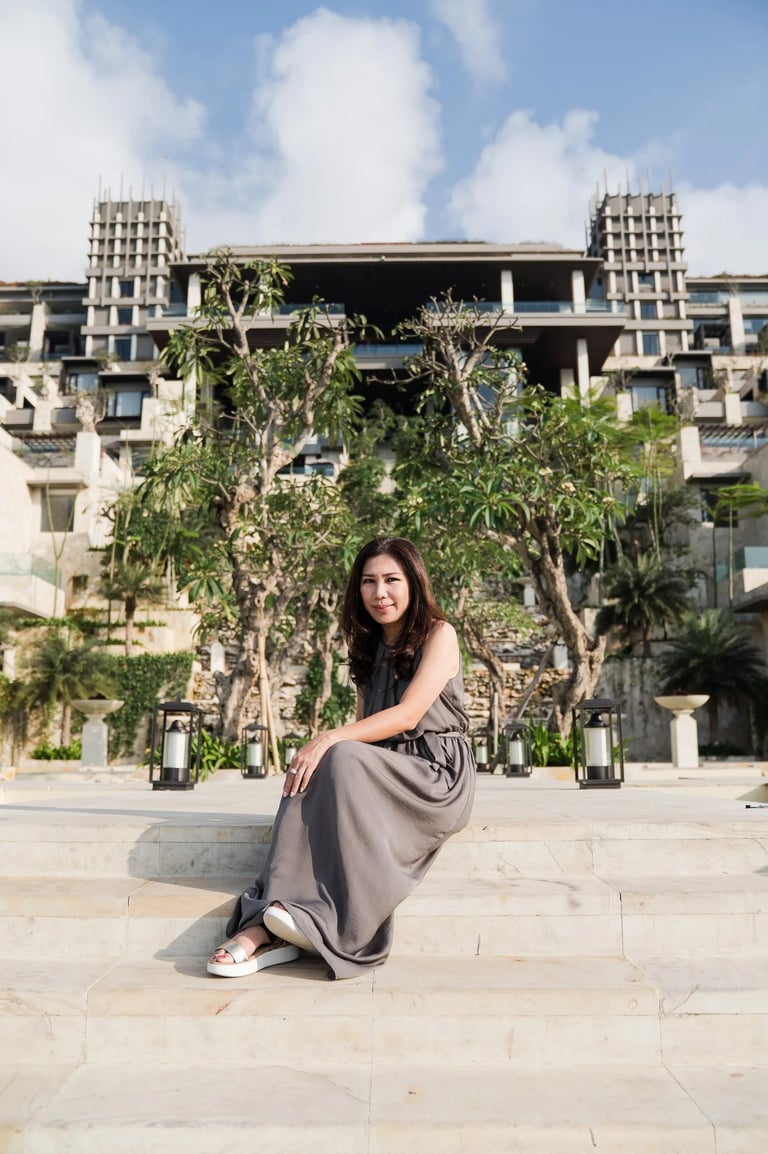 sitting portrait at apurva kempinski bali nusa dua