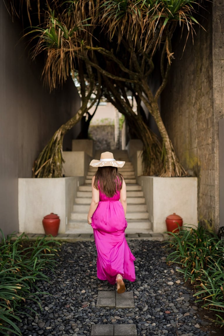 Luxury portrait session at resort entrance Alila Soori Tabanan Bali