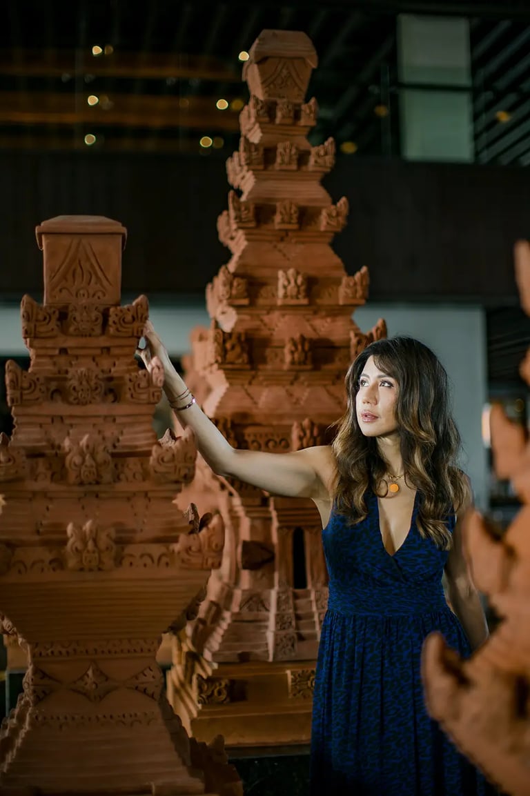 Elegant evening portrait at The Apurva Kempinski Bali showcasing Balinese architecture and luxury ambiance