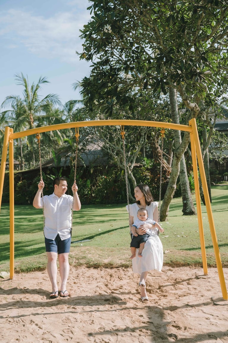 candid family moment at InterContinental Jimbaran resort