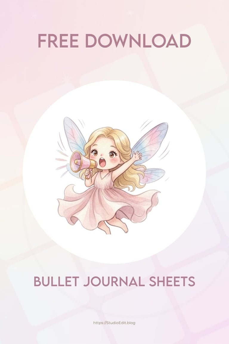 Free Download Blush Fairy Bullet Journal