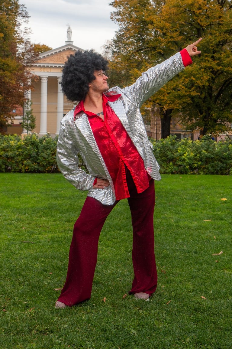 Disko kostiumas,Blizgus švarkas