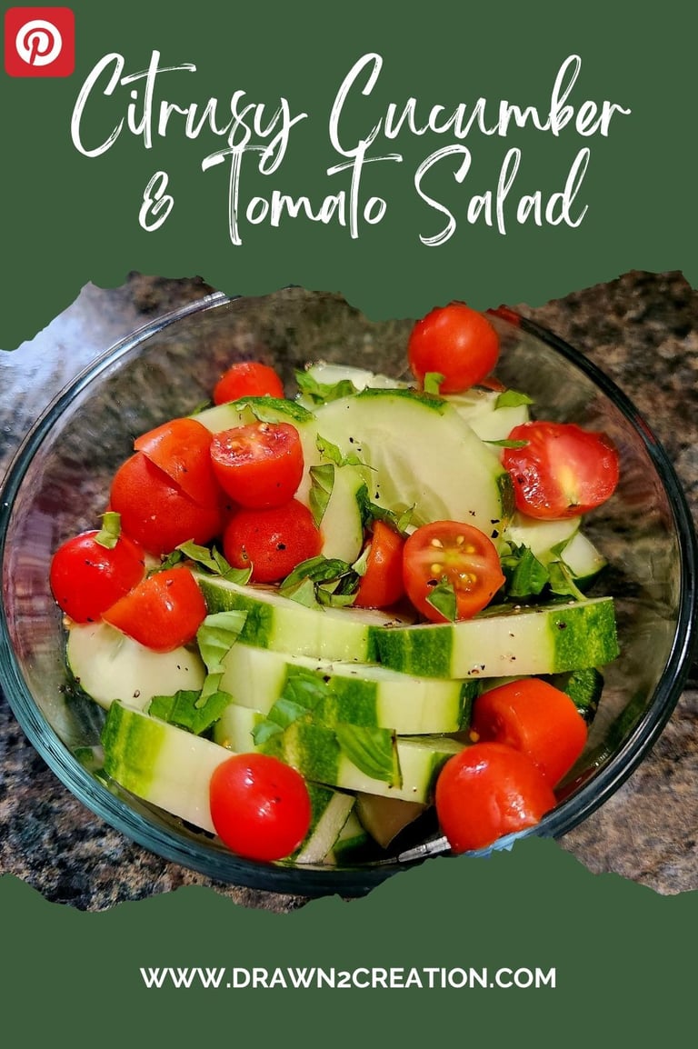 a bowl of salad with tomatoes and cucumbers
