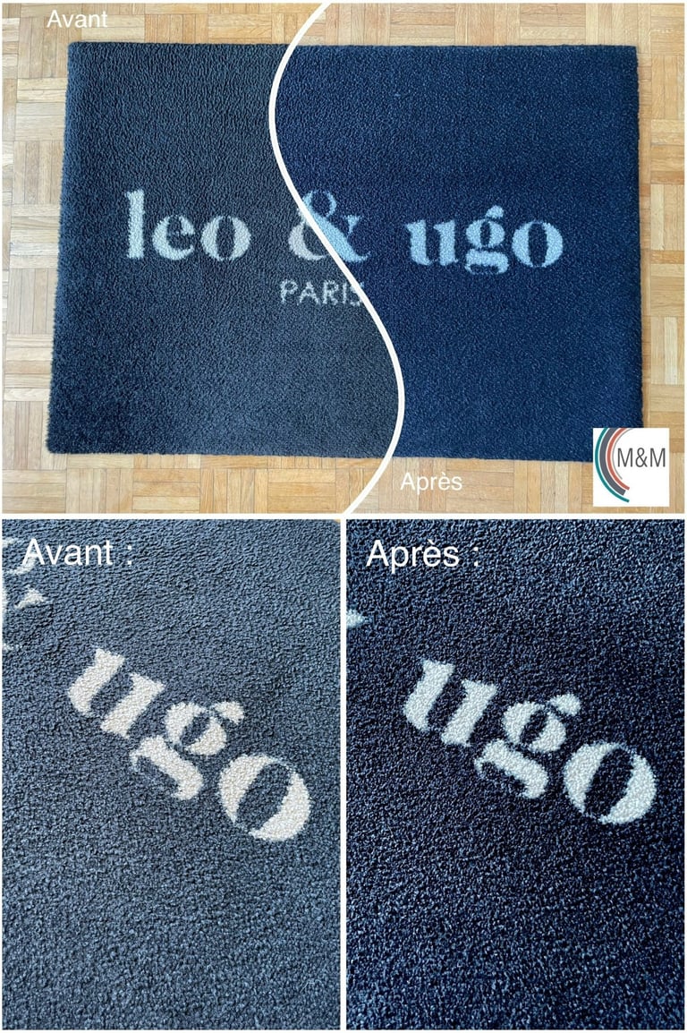nettoyage en profondeur tapis d'entrée de léo et ugo rouen - m&m services pro