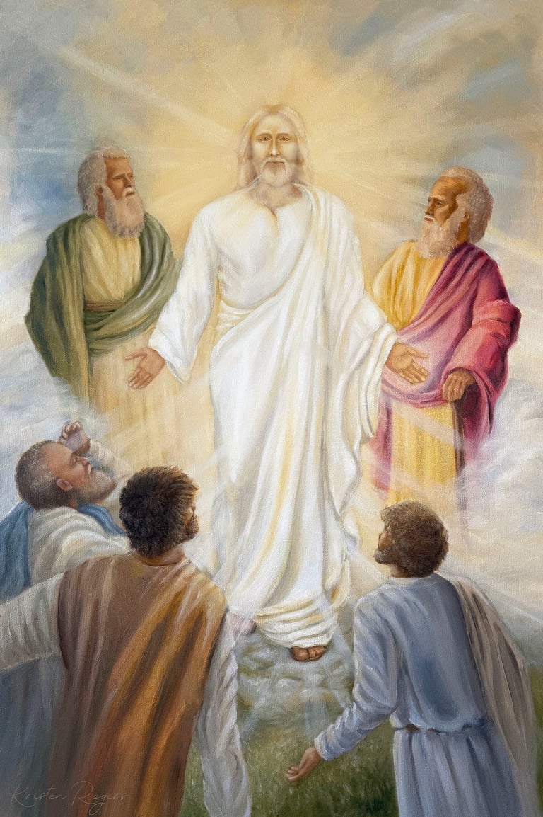 Transfiguration of Christ Oil Painting by Kristen Rogers Catholic Artist