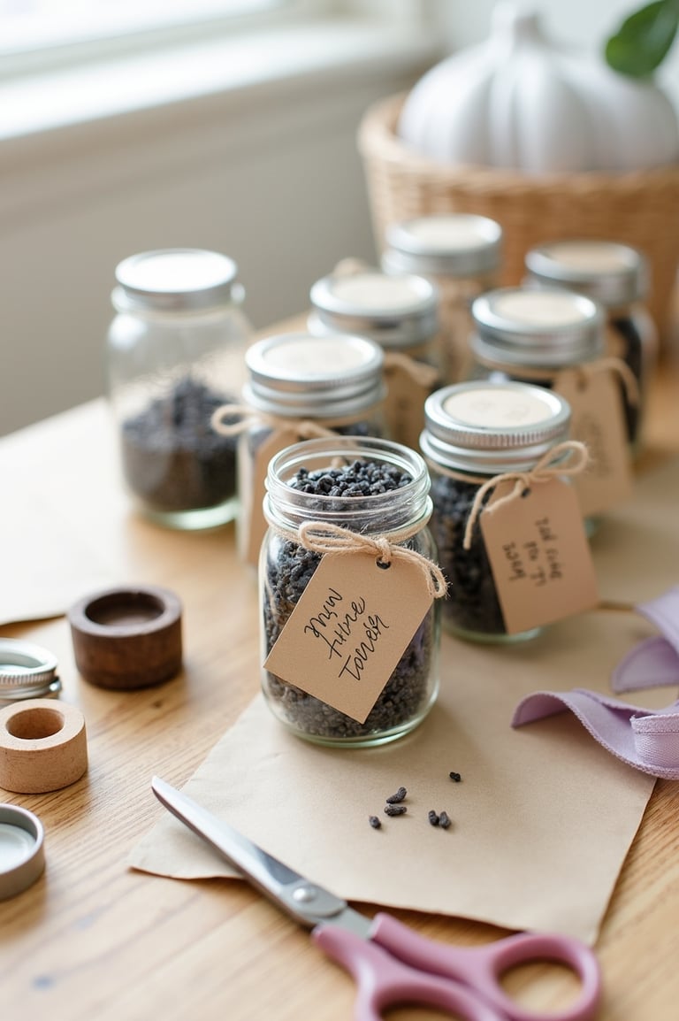 Petits pots personnalisés fait main pour invités idéal mariage