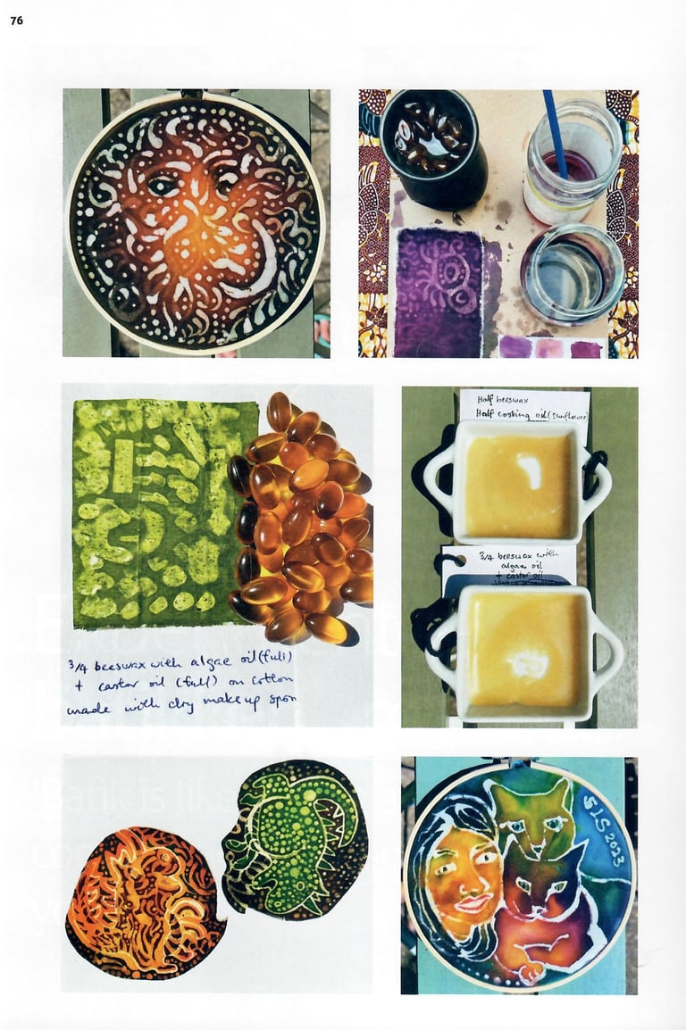 vezel magazine, textile arts, sustainable batik, batik artist, batik art process, batik paintings