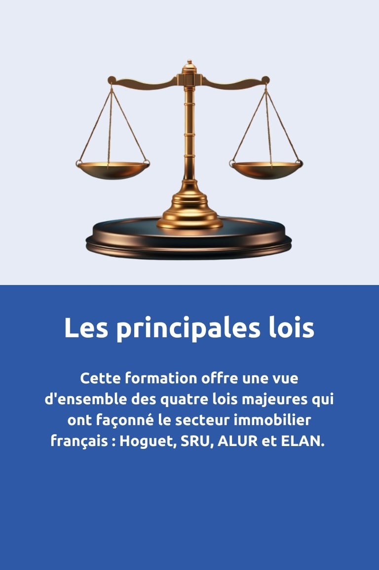 Formation principales lois dans l'immobilier