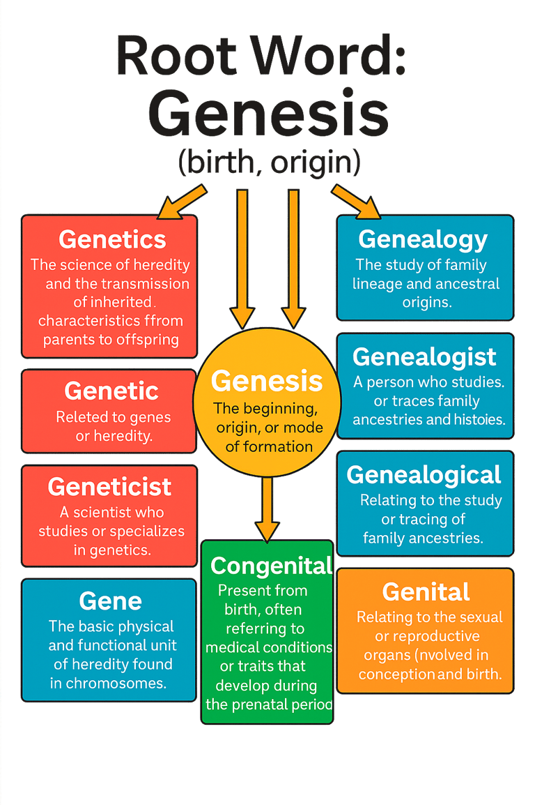 Genesis root word chart word power made easy