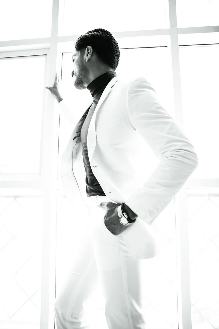 Dany Peña in artistic  black-and-white movement image