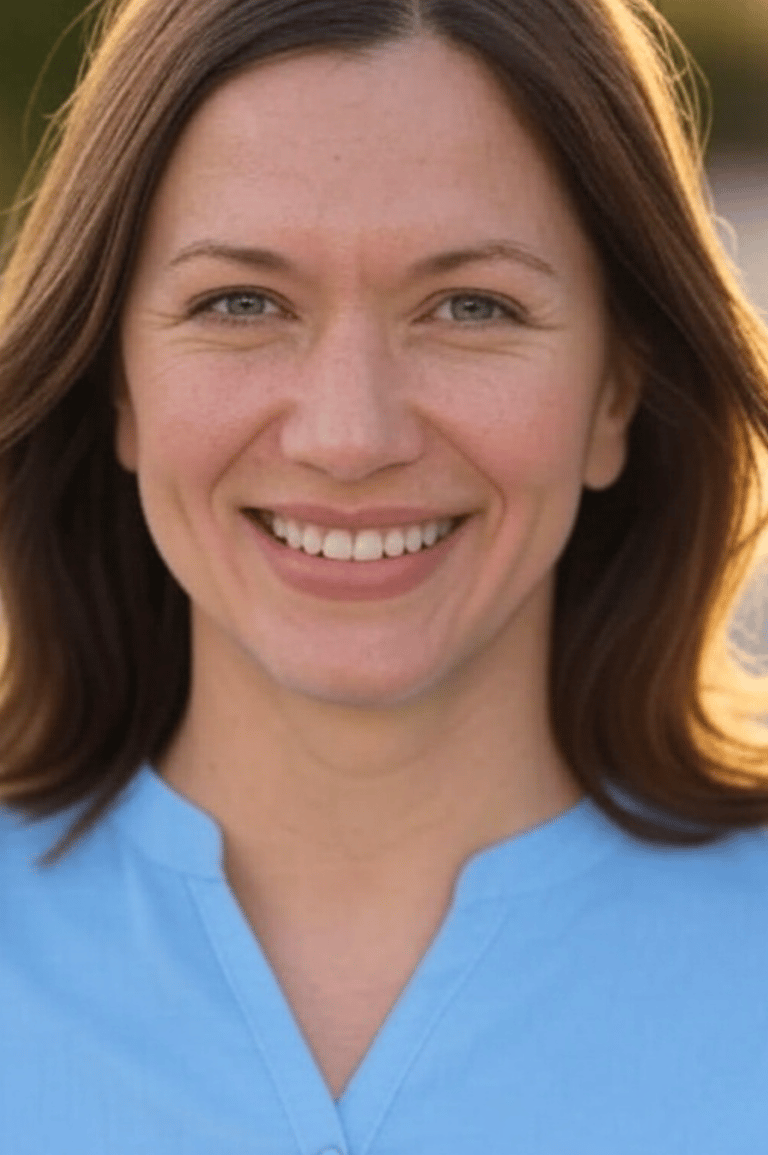 Femme qui sourie pour la journée mondiale du sourire