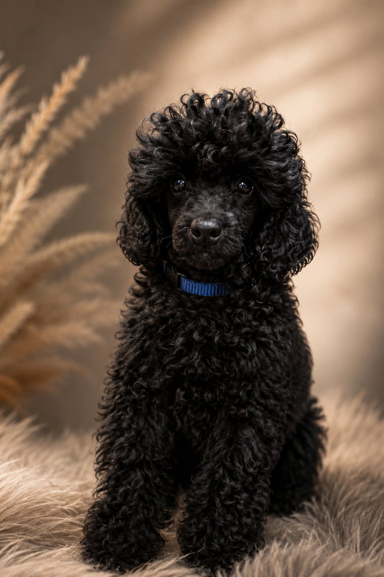 femelle caniche toy noir des rives de riss disponible