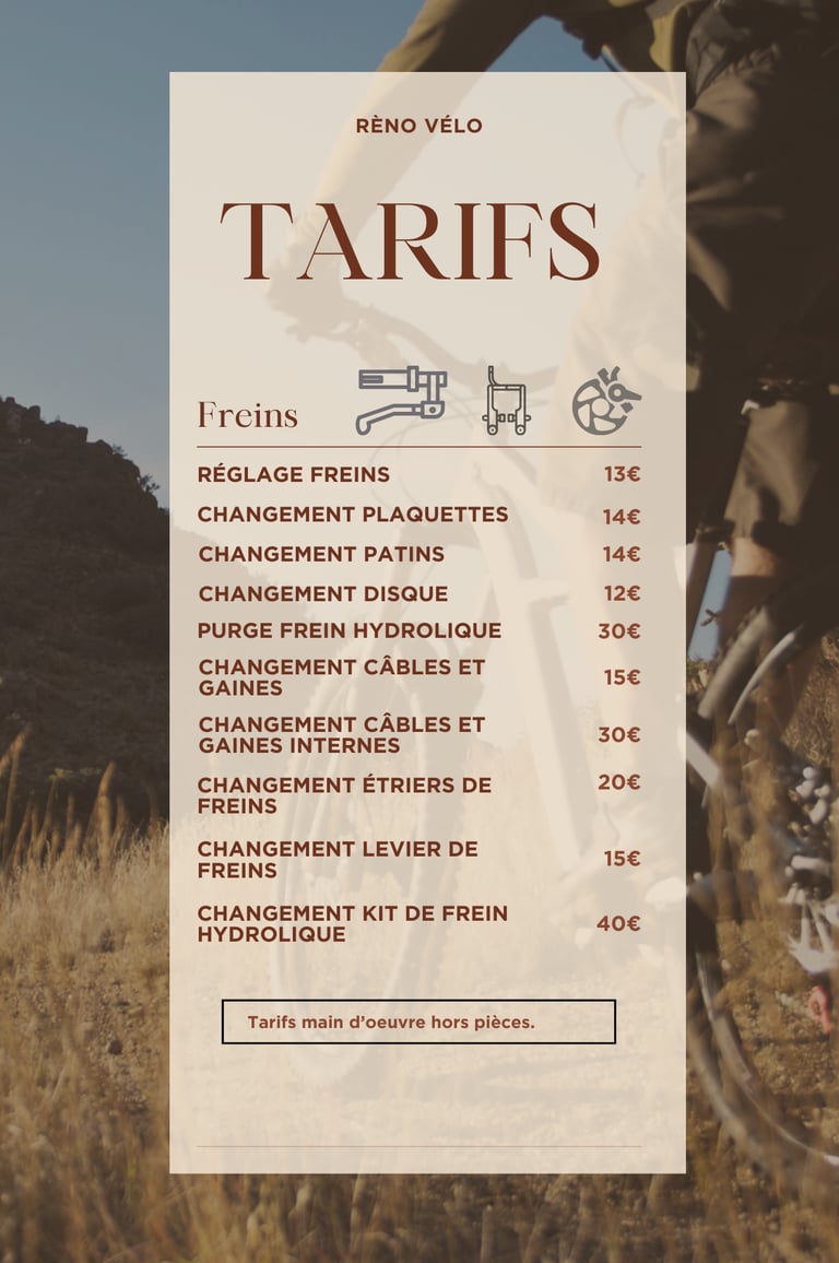 Réglage frein, changement patin de freins vélo, changement plaquette de frein, a domicile 