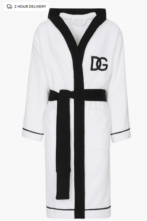 dolce gabanna white and black bathrobe