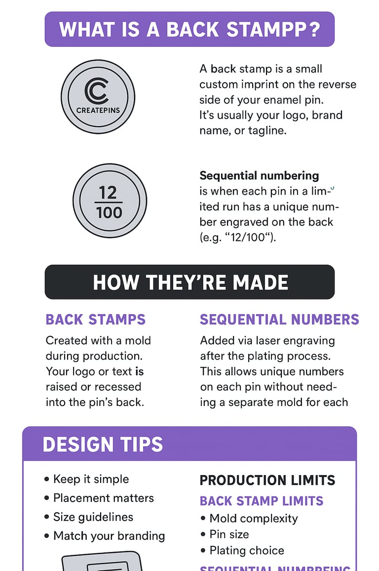 How to Add Sequential Numbering and Back Stamp in Your Pin Design