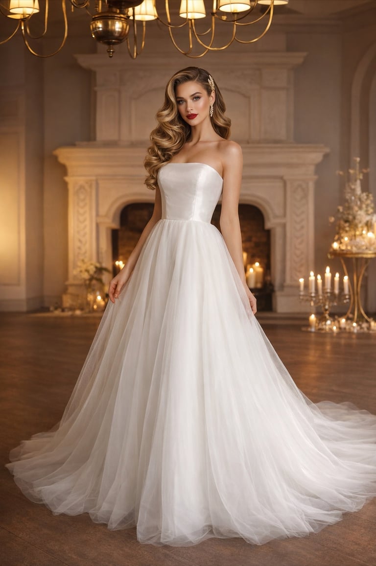 Robe de mariée princesse bustier blanc, jupe volumineuse en tulle, essayage mariage Oui Mademoiselle