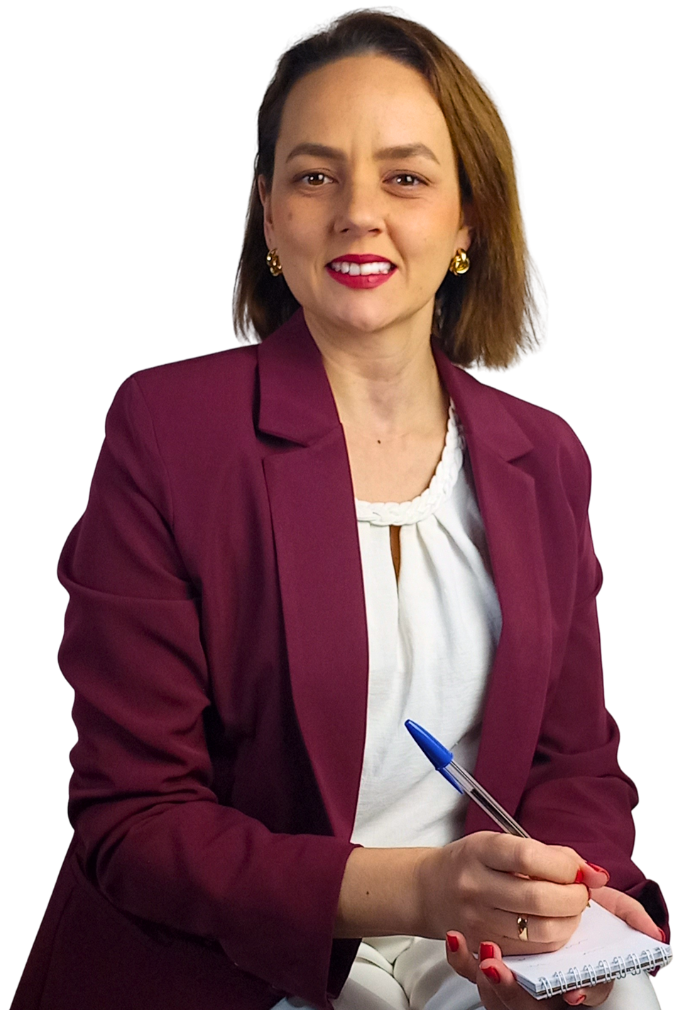 alt="Daiana Kleinkauf explicando como funciona uma sessão de psicanálise online"