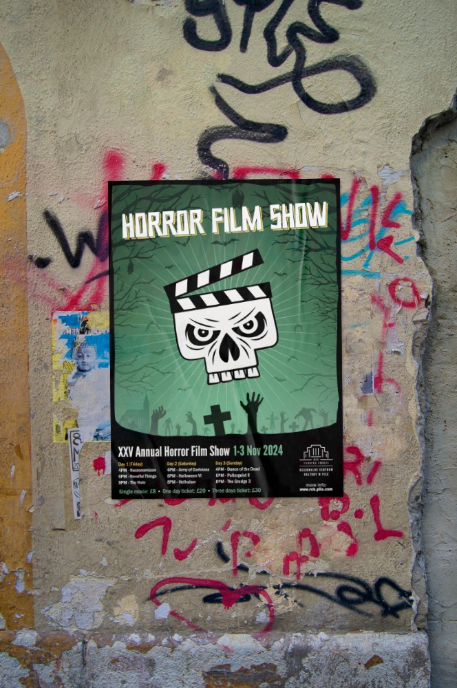 Horror Film Show poster on the wall