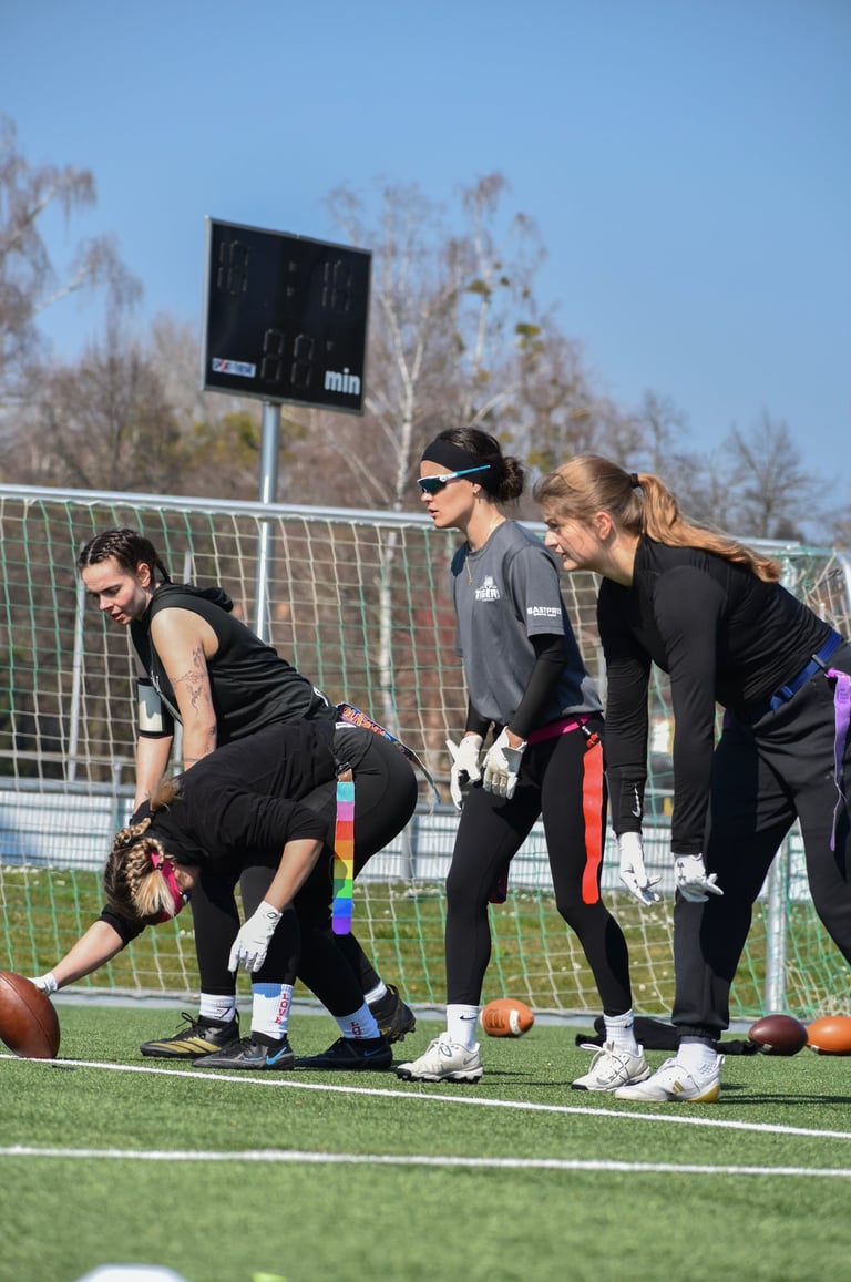 Flag Football Training der Limmat Lightning in Zürich – Offense an der Line of Scrimmage