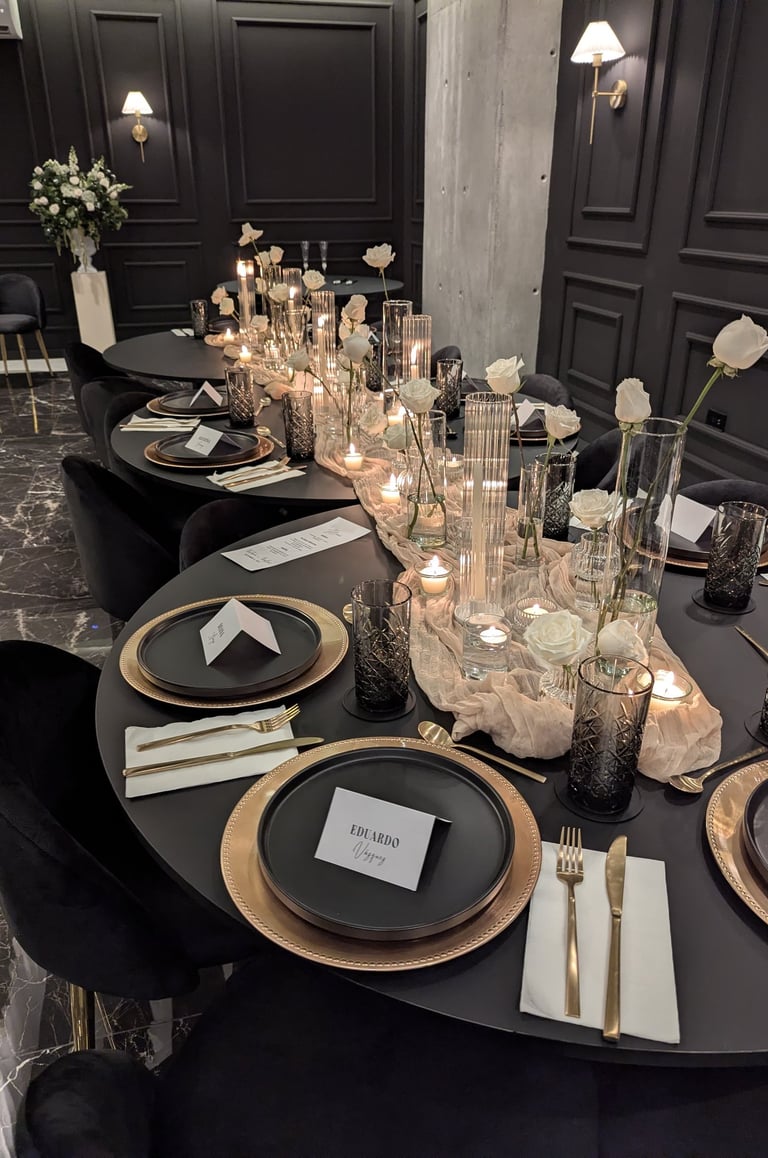 Centro de mesa imperial diseño floral Amor de Flores