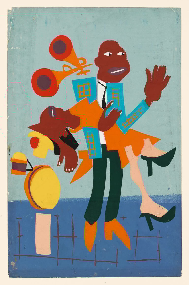 Jitterbugs is a painting of two Jitterbug dancers by W. H. Johnson.