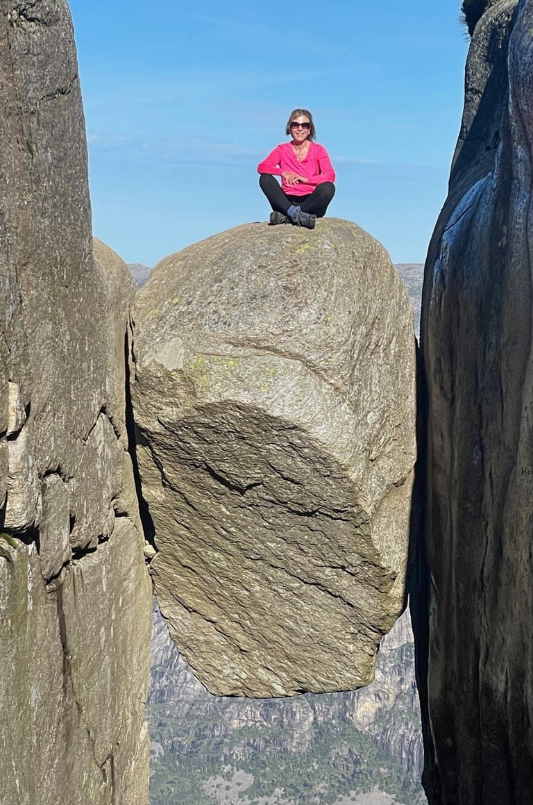 The walk up to Kjerag the highest peak around Lysefjorden and then on to the Kjeragbolten, Norway