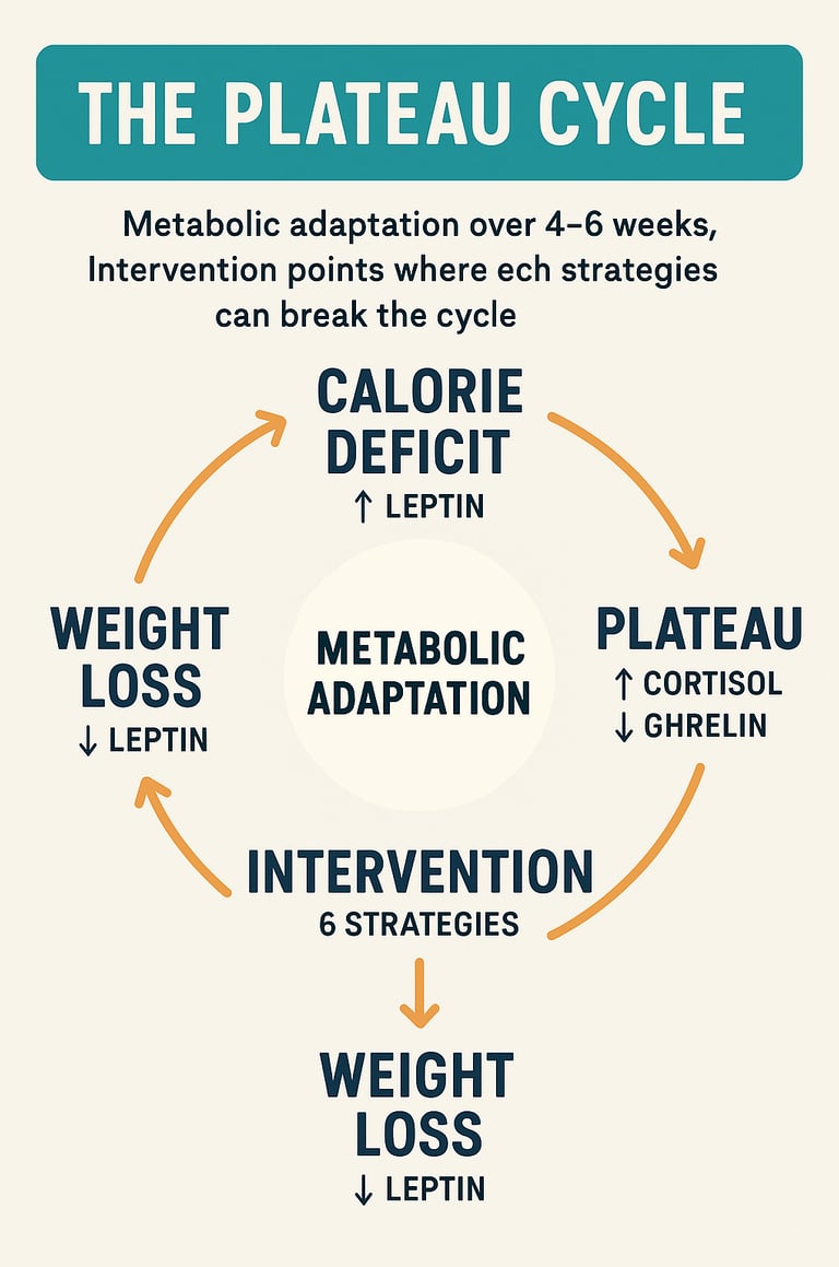 infographic showing "The Plateau Cycle" for weight loss