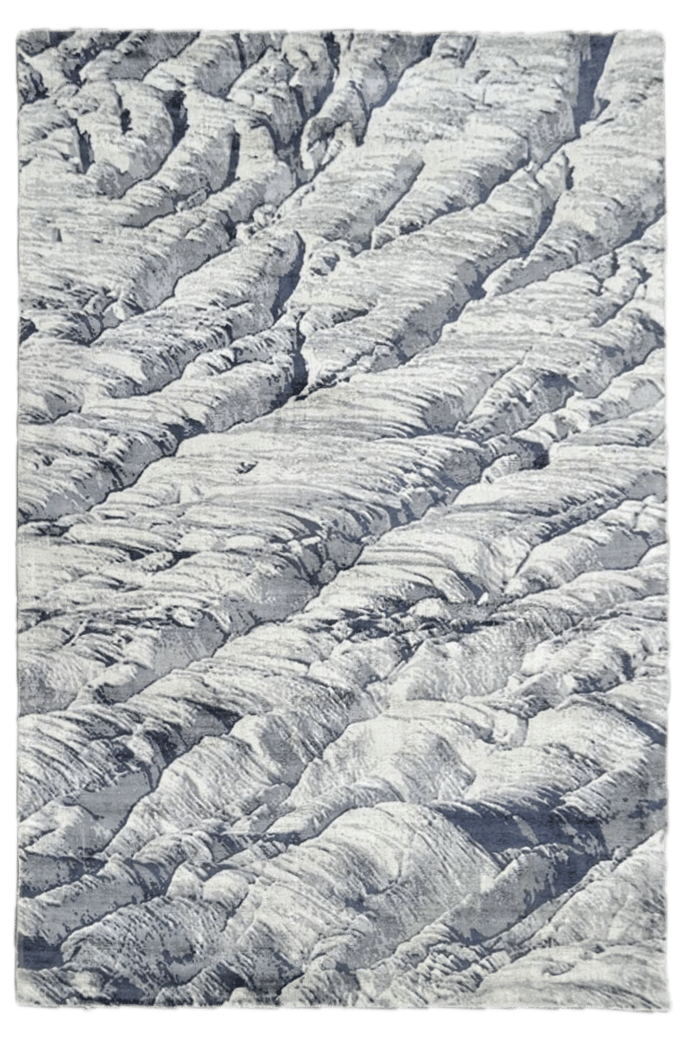 Handloom printed grey mountain ridge rug AT-1246 -Vezari Living