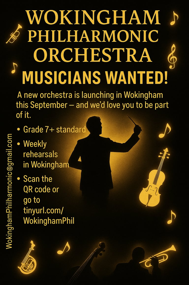 Flyer for Wokingham Philharmonic Orchestra launch