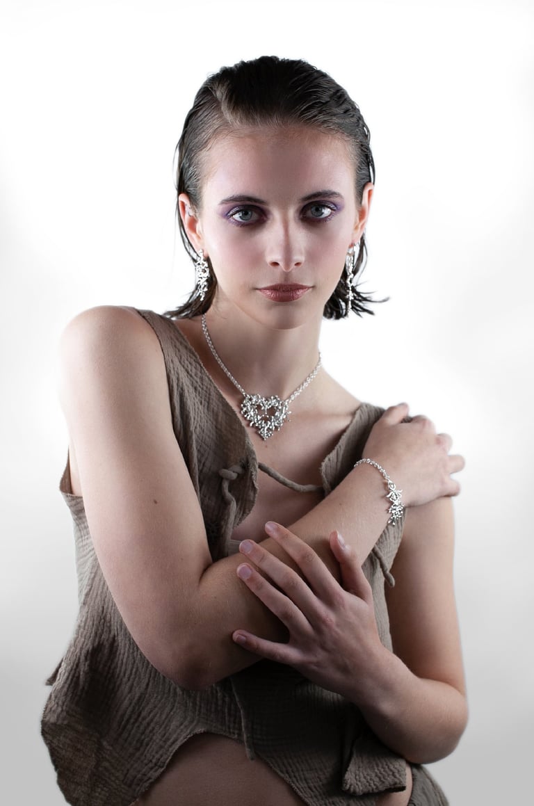L'ensemble des bijoux sur la modèle