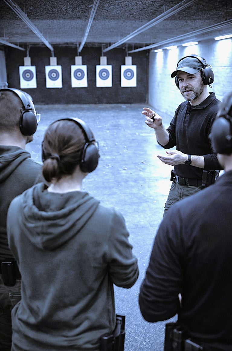 Der Instruktor erläutert das Vorghen beim Schnuppertrining