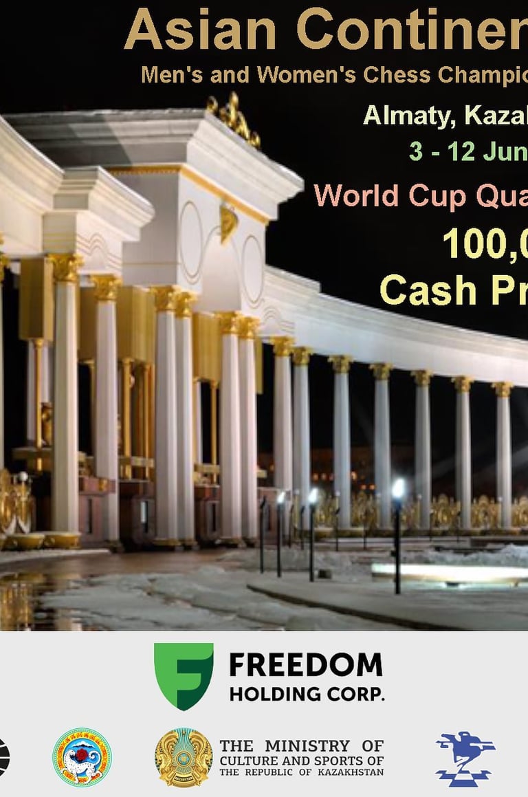 Asian Continental Chess Championships 2023 by Asian Chess Federation at Almaty Kazakhstan