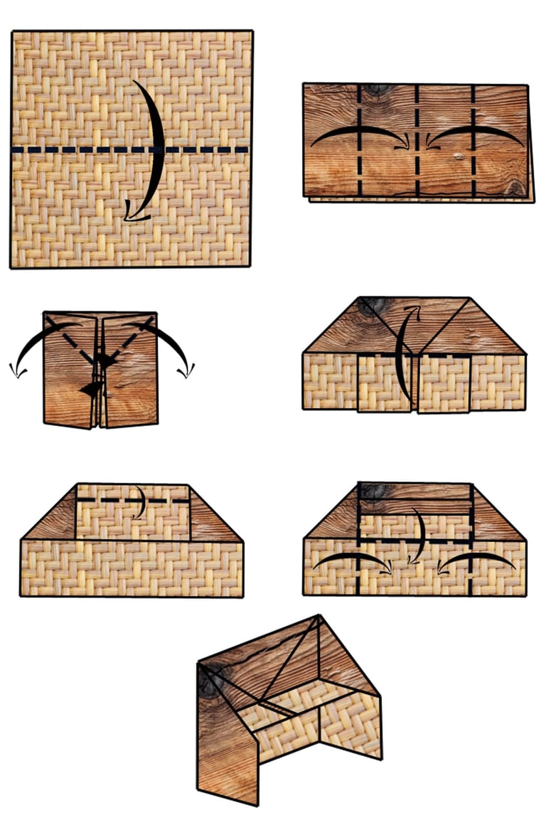 Sono le istruzioni per fare un origami di una panca di carta