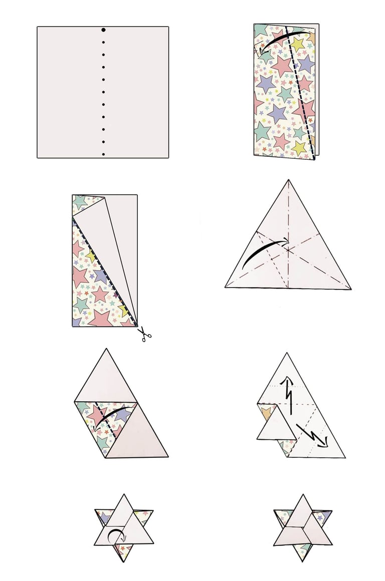 Istruzioni per creare una Stella di origami con la carta