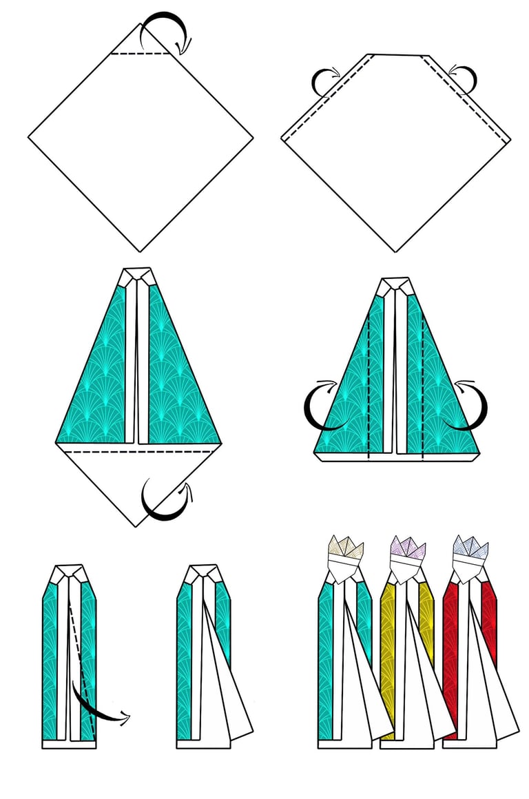 Istruzioni per creare il corpo dei Tre Re Magi di origami con la carta