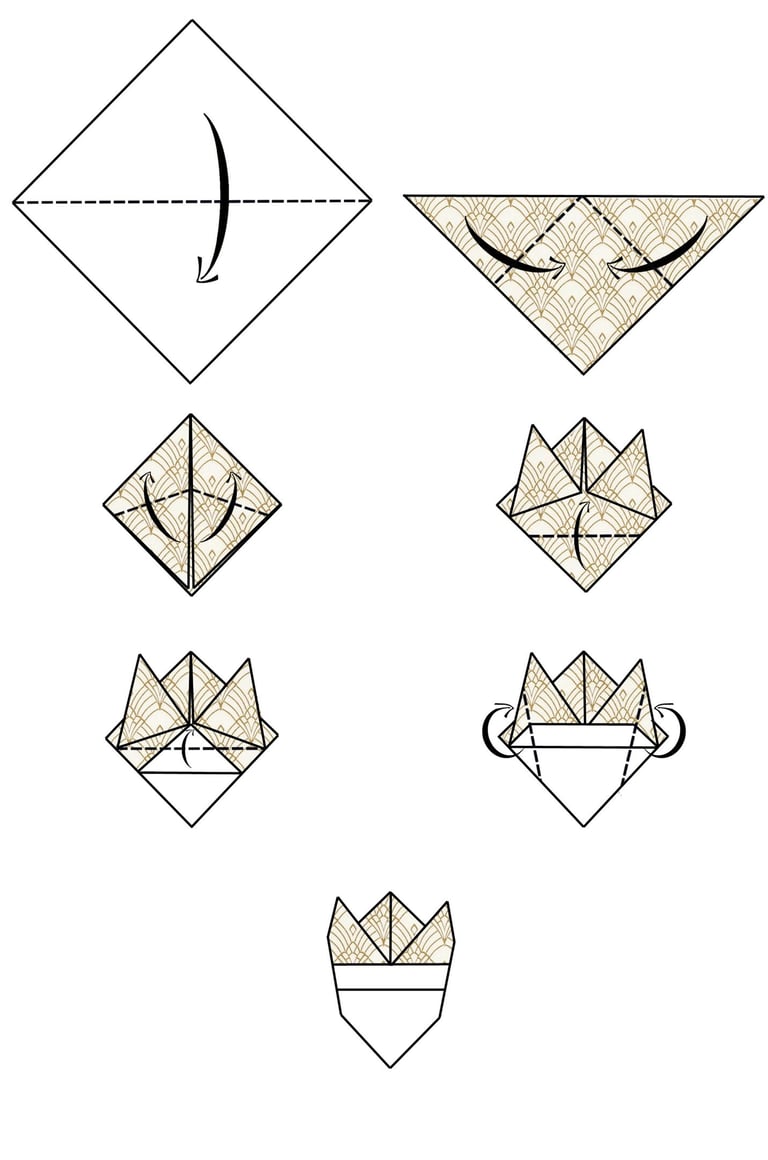 Istruzioni per creare la testa dei tre re Magi di origami con la carta