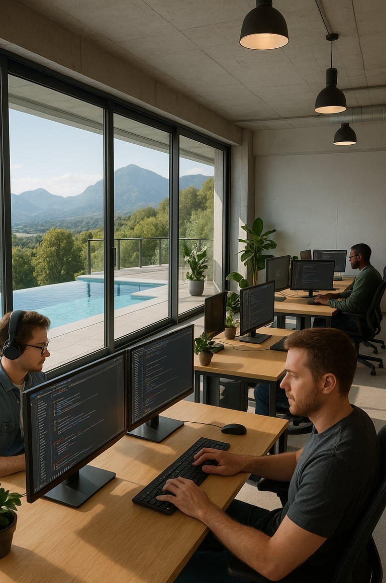 Développeurs au travail - Journée Mondiale des programmateurs et développeurs.