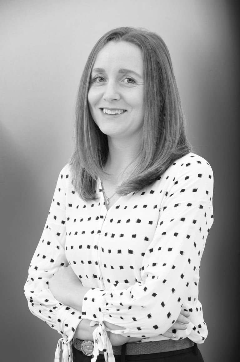 Black and white headshot Stephanie May