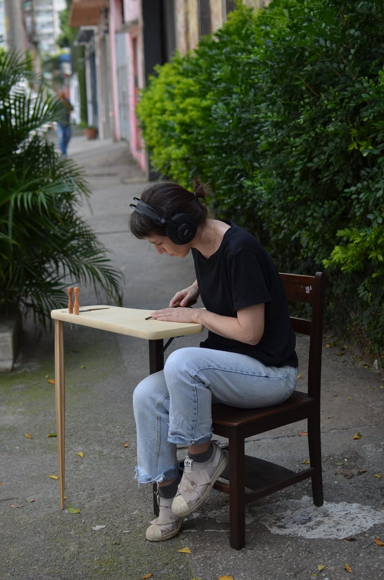 Schoolp Chair outside