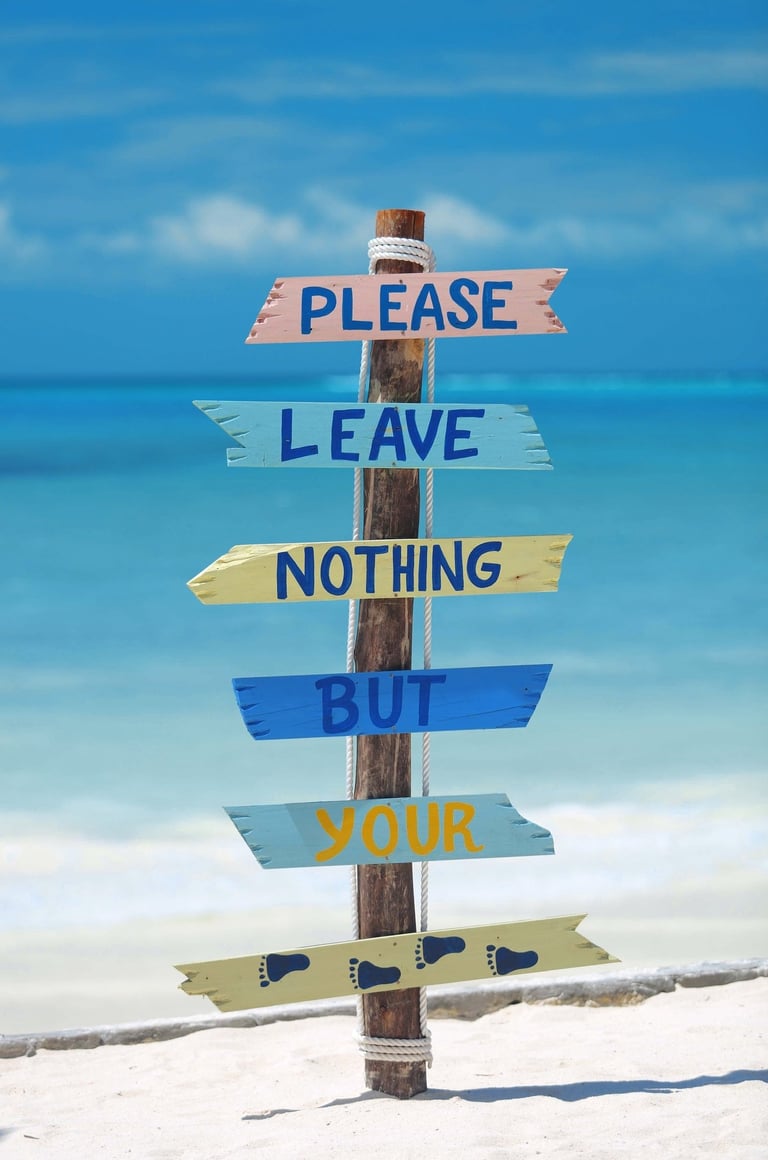 Sign that says Please Leave Nothing But Your Footprints