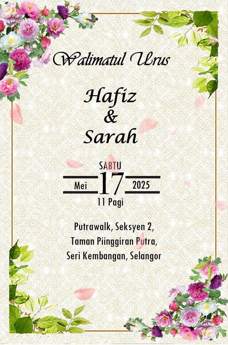 kad kahwin floral bunga