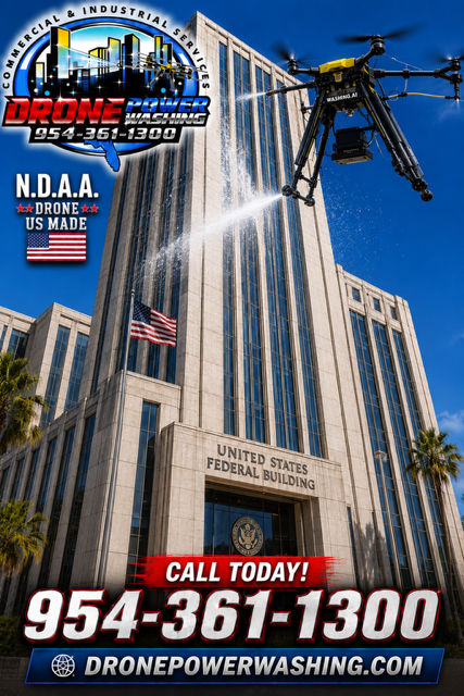drone cleaning Federal & State building Florida 