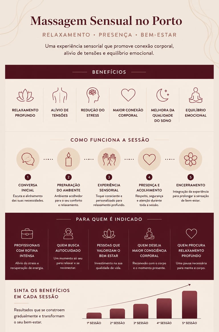 info grafico sobre os beneficios da massagem sensual, tantrica