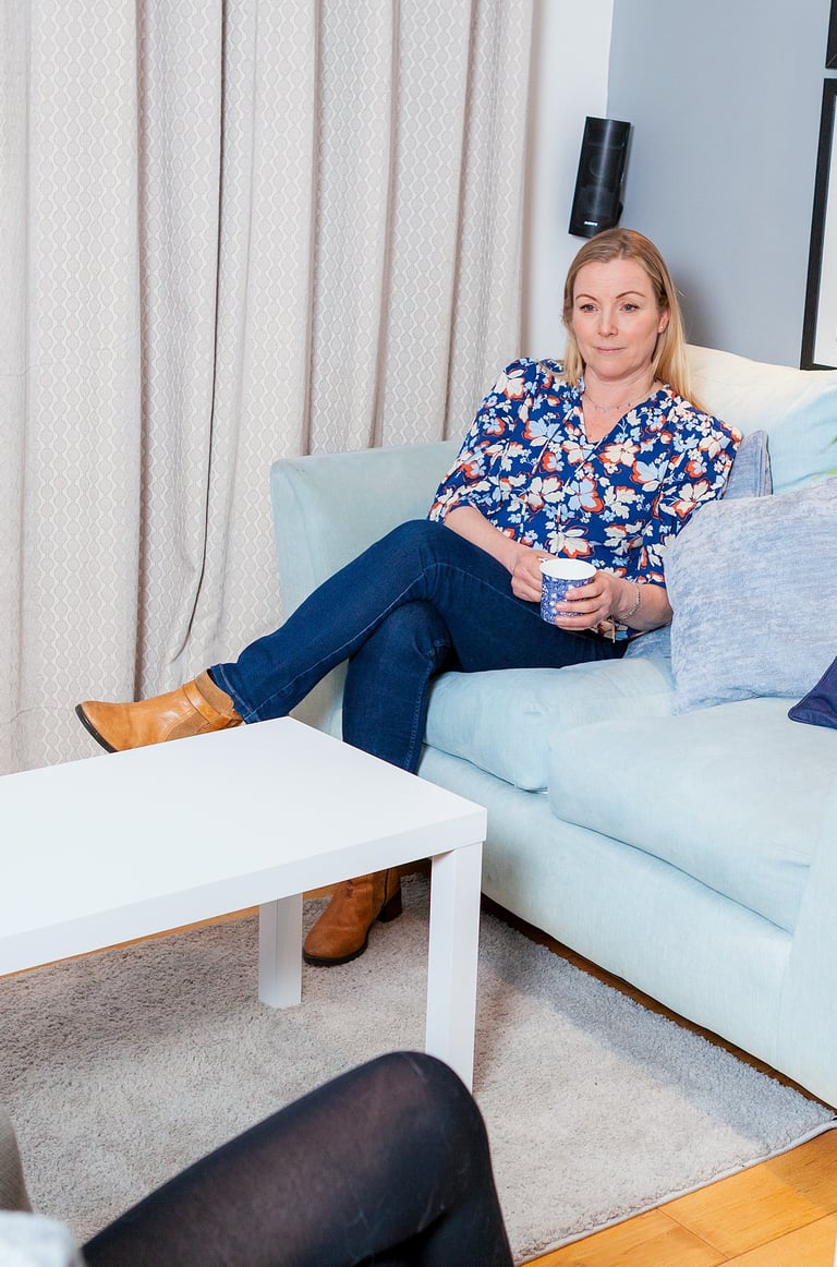 counsellor sitting on the sofa