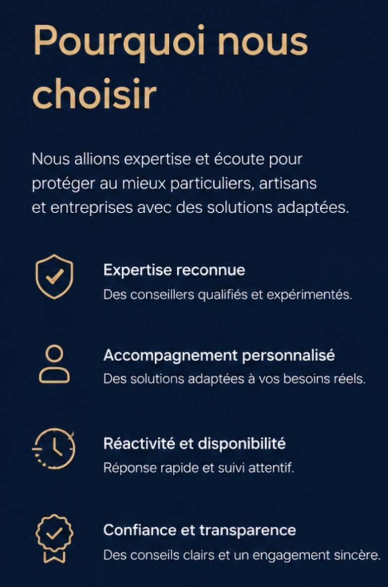 French business service list showing expertise, personalized support, responsiveness, and trust.