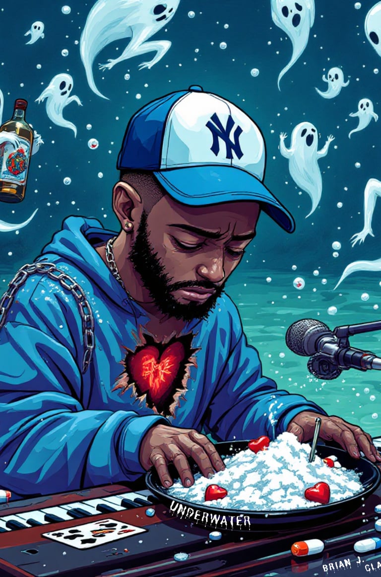 album cover art for "underwater" song by brian j clark